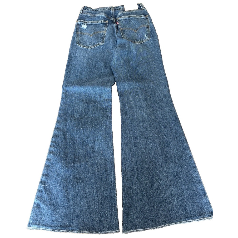 Levis 70s High Rise Flare Jeans Womens 27x29 Sonoma Step Medium Wash, Big E